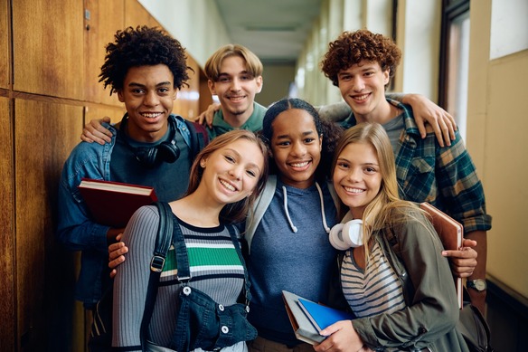 Group of High School Students at School