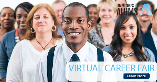 AmeriCorps Alums Virtual Career Fair Graphic.