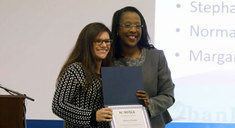 Bank On participant, Adriana Montiel, with Councilwoman Angelia Graves. (Photo by Cities of Service)