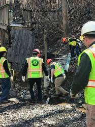 AmeriCorps members responding to fire