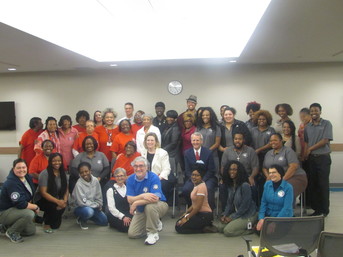 dayton mayor and commisioner with national service members