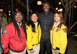 Oscar-winning actor Mahershala Ali poses with City Year AmeriCorps members at its 7th annual Spring Break event.