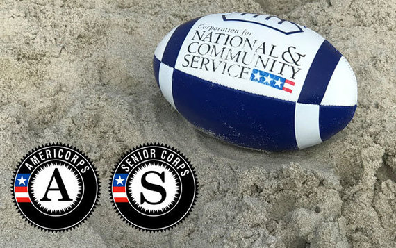 There's not much time for fun in the sun for national service but we still enjoy our work getting things done for America.