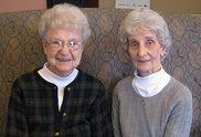 Sister Rita Martin, left, RSVP-Racine volunteer, visits with her senior companion, Ruth King, as part of the group's Aging in Place project. 