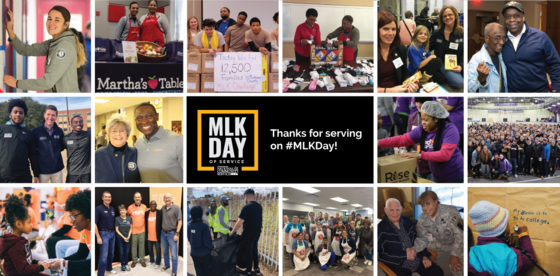 Thank you for serving on MLK Day 2019, photo collage