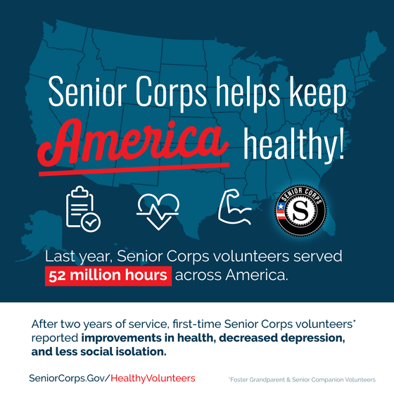 Senior Corps improves quality of life for its volunteers.