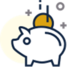 Piggy bank illustrated icon