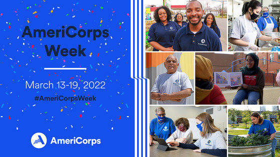 AmeriCorps Week, March 13-19; #AmeriCorps Week; collage of members