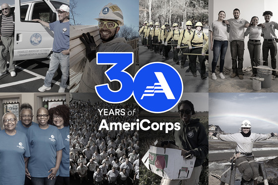 30 years of AmeriCorps with 8 photos of service members