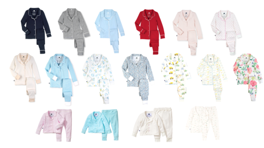 Children’s Classic Pajama Sets Shown in multiple colors