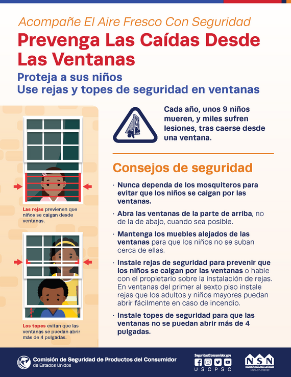 Preventa las caídas de desde las ventanas