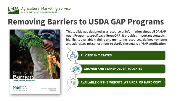 Information graphic on removing barriers to USDA GAP programs