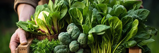 hands holding green, leafy plants
