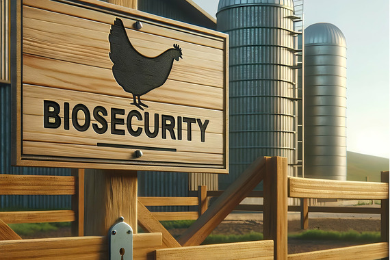 biosecurity sign on a farm