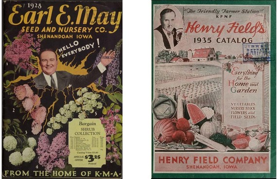 On the left is the 1928 catalog cover from Earl May Seed Company and on the right is the 1935 catalog cover from the Henry Field Company.  