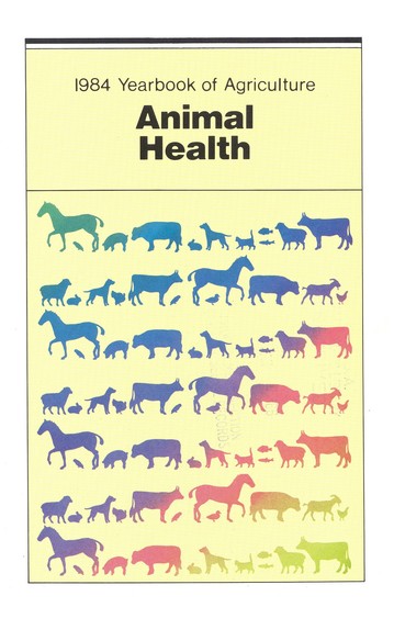 Cover of Animal Health, the 1984 Yearbook of Agriculture, showing sketches of various animals 