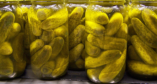 Jars of pickles