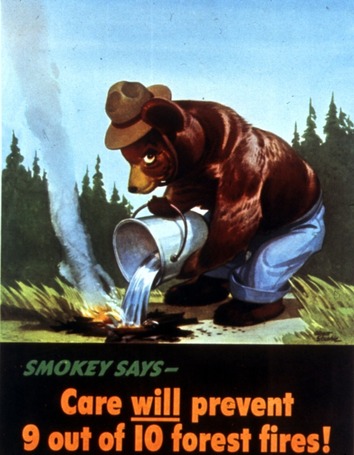 One of the earliest posters of Smokey Bear