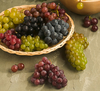 A basket of grapes