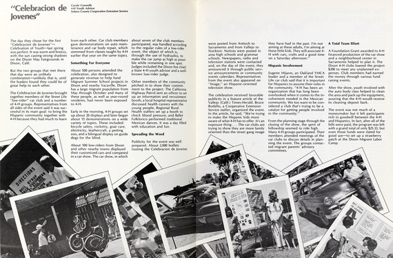 A page spread from a newsletter includes article text and a collage of black and white photographs of the festival