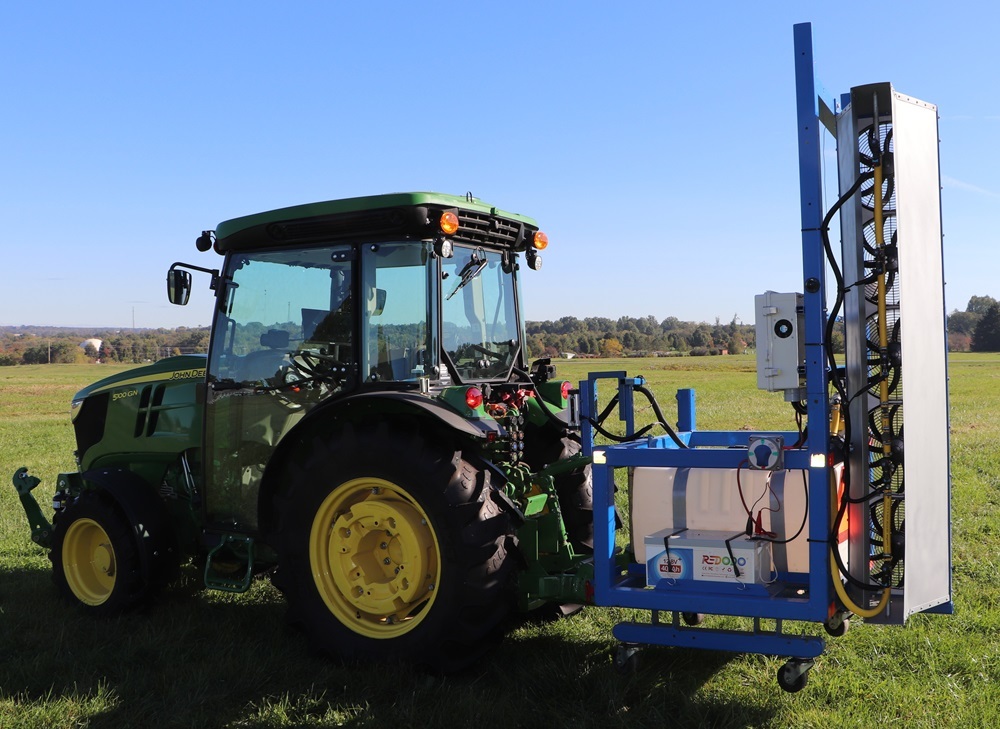 The low-cost stereo vision sprayer system. (Photo by Hongyoung Jeon, ARS)