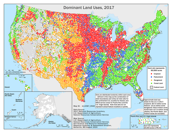2017 Land Uses map from the 2017 NRI Release
