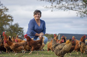 Lady Pictured with Chickens