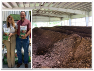 Yanice Deynes and Obed Pujols display their Value-Added Compost products in front of their new NRCS-funded composting facility.