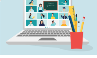 Computer webinar illustration