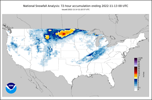 Unusual Early Blizzard in the Northern Plains