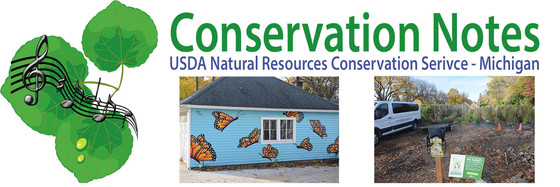 Conservation Notes - USDA Natural Resources Conservation Notes, with photos of New City Neighbors Farm including garden and mural