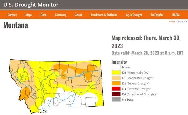 March 30, 2023 Drought Monitor Map