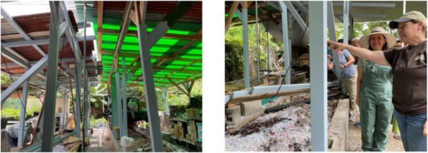 People's Garden: Large vats housing the worms.