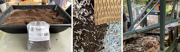 Photos of vermiculture creation process.