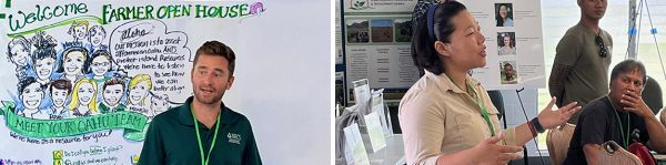 NRCS staff speaking to a group of local O'ahu farmers in Tommy Kakesako Hall on the Ke’ehi Lagoon Memorial Park grounds in Honolulu.