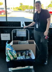 NRCS Administrative Assistant April Dean delivers RI USDA Feds Feed Families food donations to the Rhode Island Food Bank.