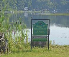 The Simmons family's centennial farm sign on Middle Lake in Kent County.