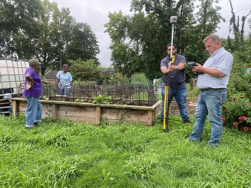 NRCS staff providing technical assistance to House of the Living Stone Community Garden leaders.  