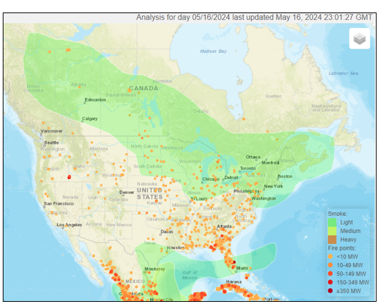 Smoke from Canadian Wildfires Descends into the U.S.