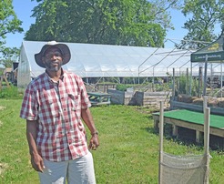 Travis Peters of Green Boots Veteran Community Horticulture Gardens and Marketplace in Detroit.