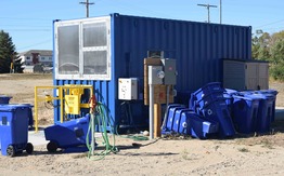 Traverse City's new food waste composting unit, purchased with a grant from the USDA.