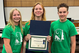 The first place team at the 2025 Michigan Envirothon representing the St. Clair County Pine River Nature Center.