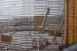 One of two anaerobic digesters under construction in Ionia County to extract methane from dairy manure.
