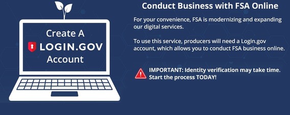 login.gov logo in white on a dark blue background