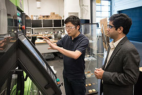 Srikanth Pilla, right, and his team are advancing research that could help make auto parts lighter, stronger and more environmentally friendly.