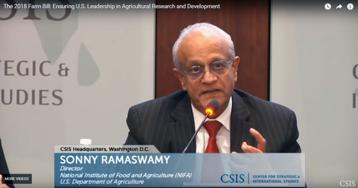 Sonny Ramaswamy director of NIFA at eh CSIS Farm Bill Discussion