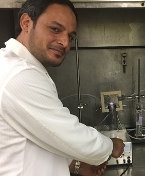 Fresh from the Field post-doctoral scientists H. Aboubakr demonstrates cold plasma generator 