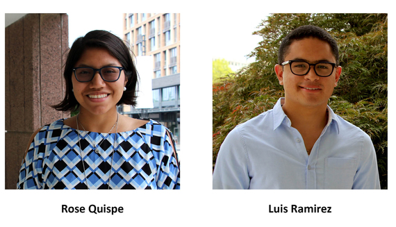 Division of Community and Education interns Rose Quispe and Luis Ramirez