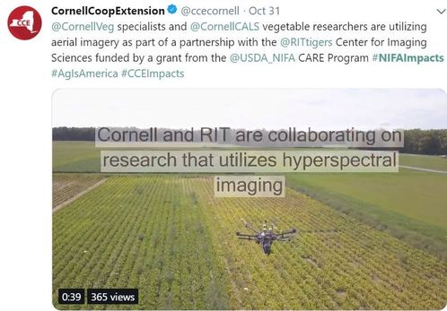 NIFA  Fresh from the Field Impacts tweet November 5 Cornell