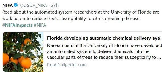 University Florida Citrus Greening NIFA Impacts
